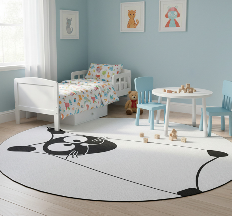 Animal vinyl rug original monochrome outline - TenStickers