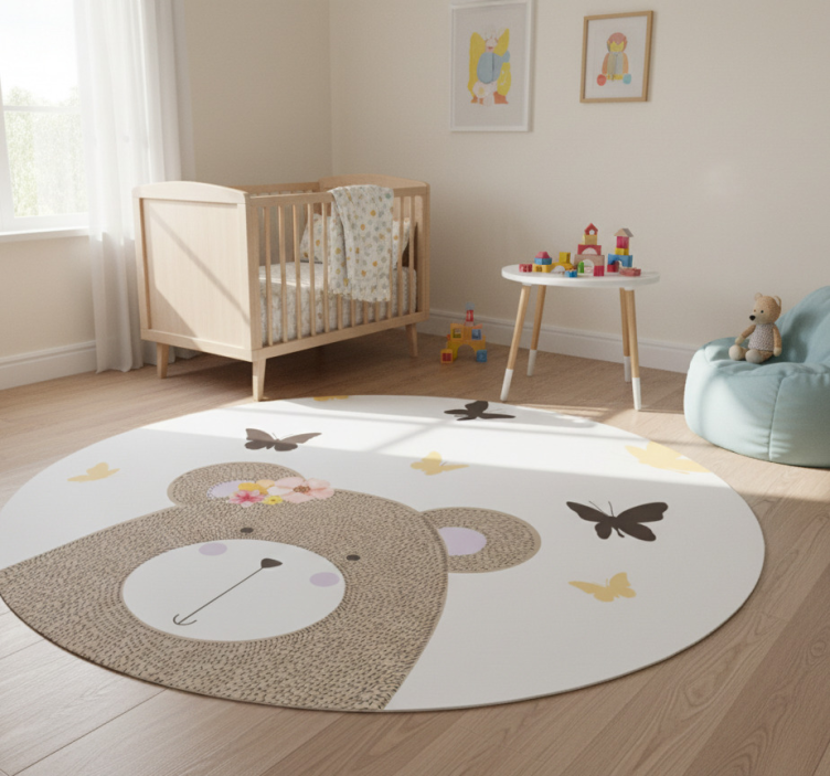 Animal vinyl rug playful bear design - TenStickers