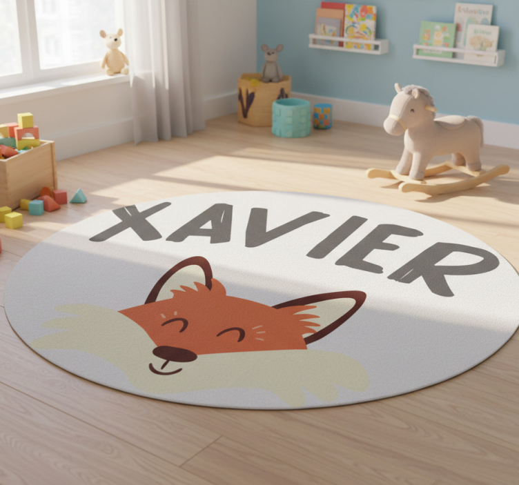 Animal vinyl rug playful fox head - TenStickers