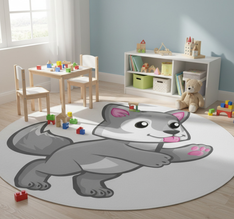 Animal vinyl rug playful puppy design - TenStickers