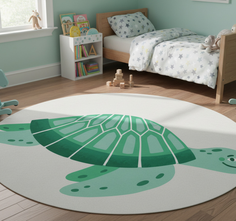 Animal vinyl rug playful turtle design - TenStickers
