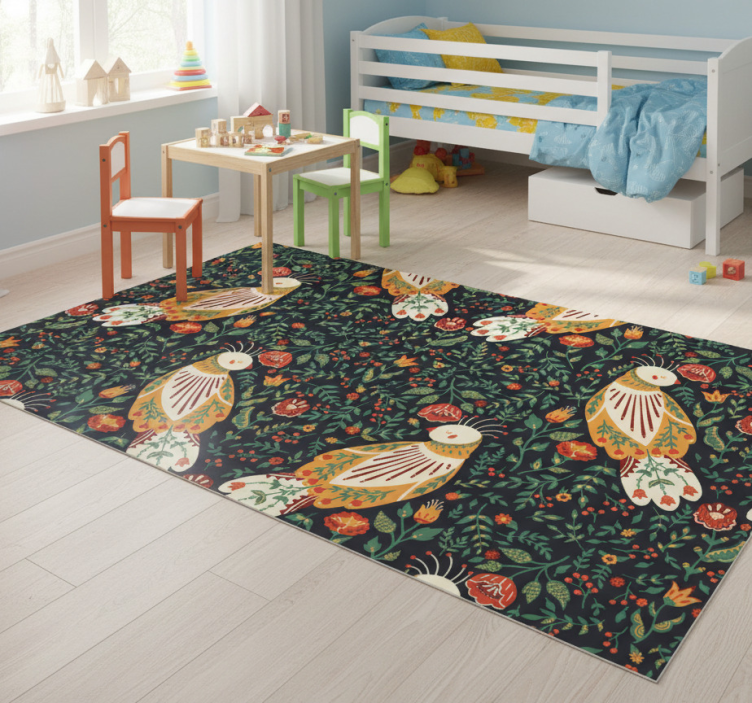 Animal vinyl rug inspired by polish folklore - TenStickers
