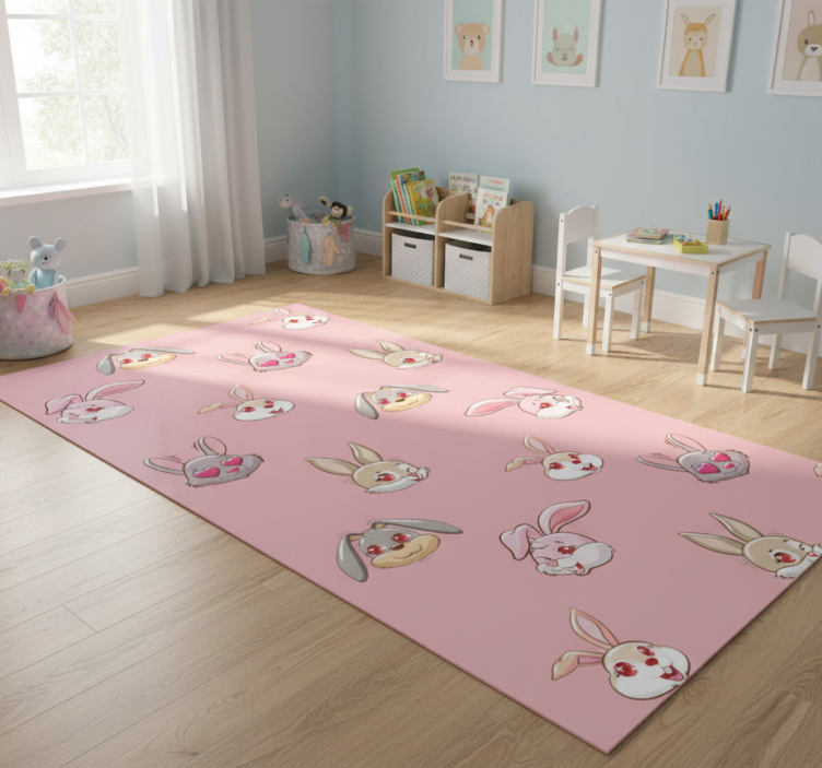 Animal vinyl rug rabbit set clipart - TenStickers
