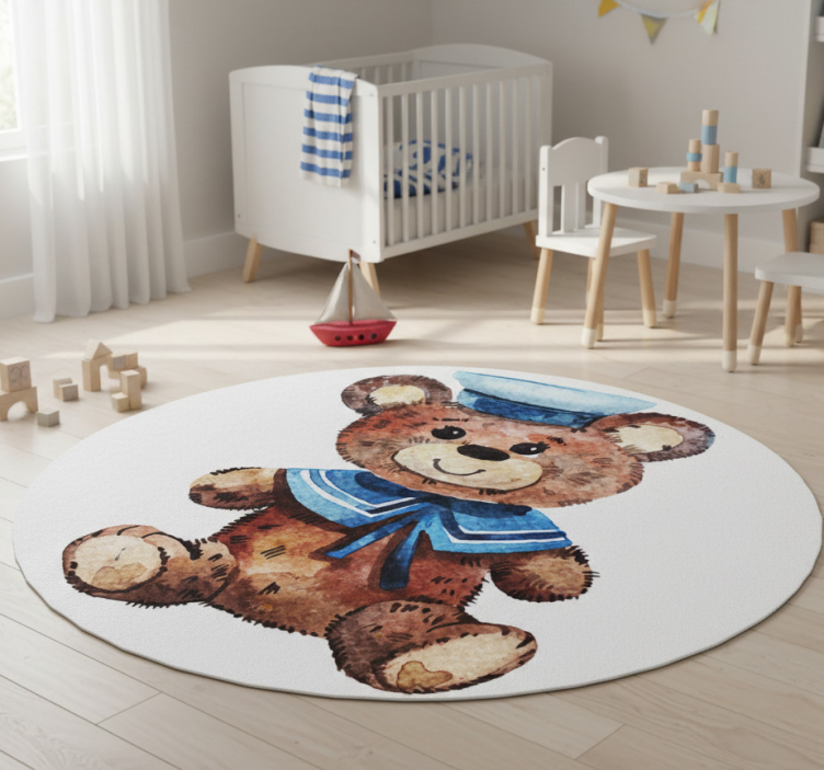 Animal vinyl rug sailor bear design - TenStickers