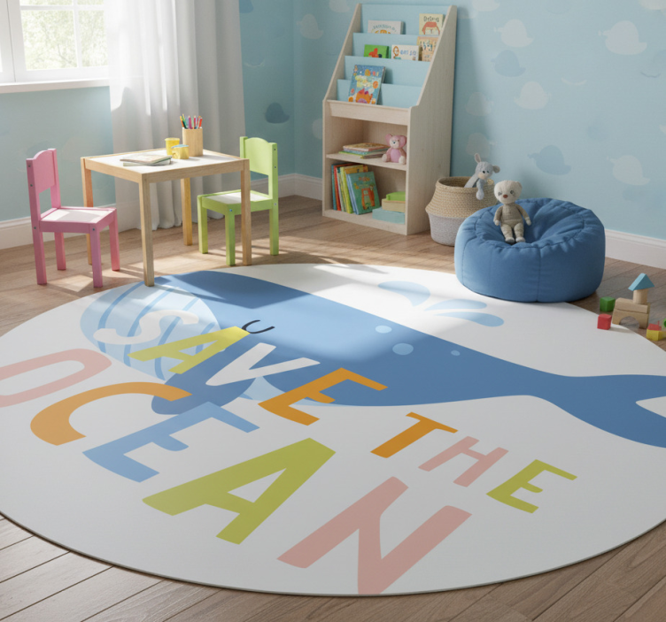 Animal vinyl rug save the ocean beluga - TenStickers