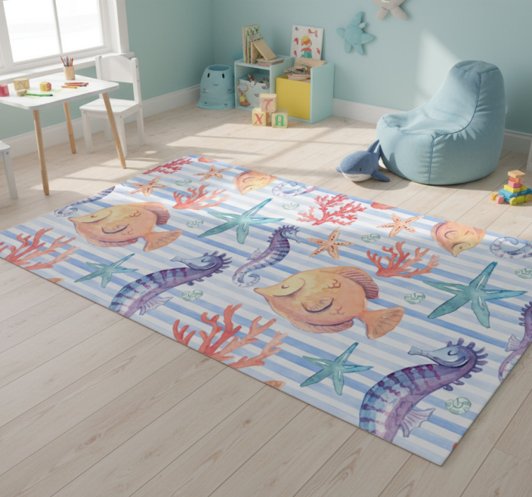 Animal vinyl rug sea life design - TenStickers