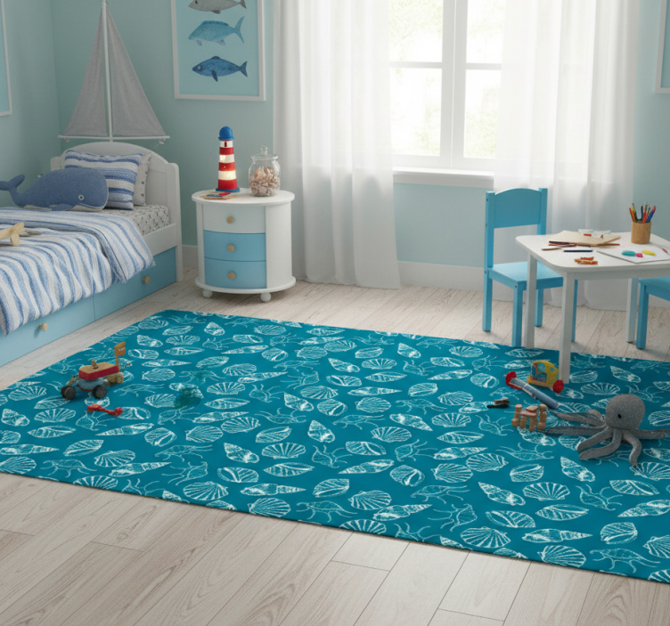 Animal vinyl rug seashell creatures - TenStickers