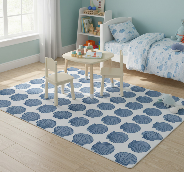 Animal vinyl rug seashell blue shades - TenStickers