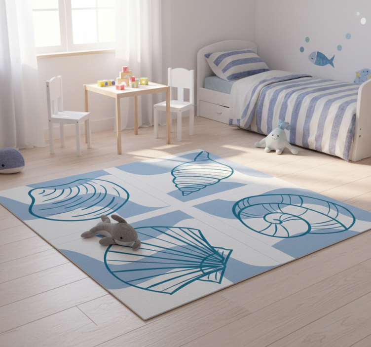 Animal vinyl rug seashells pattern - TenStickers
