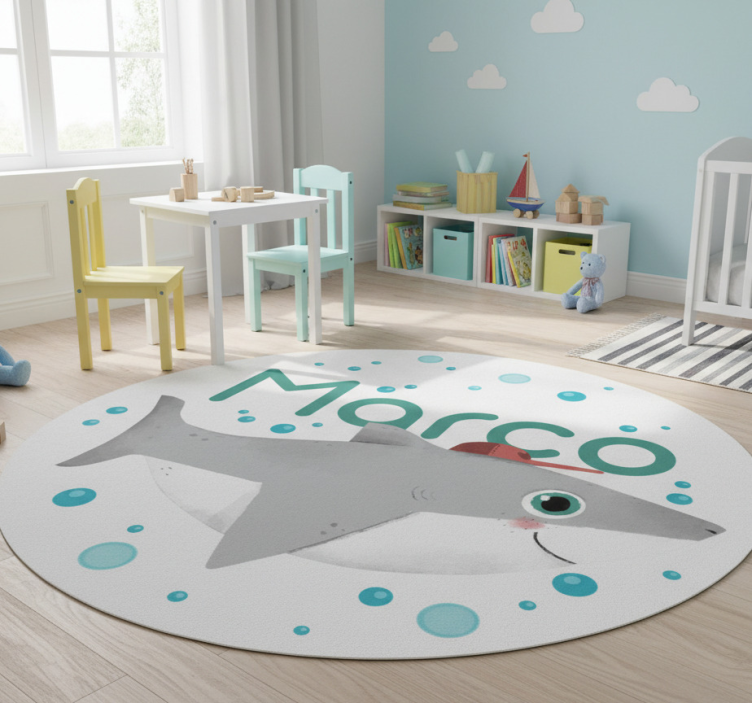 Animal vinyl rug shark character fun - TenStickers
