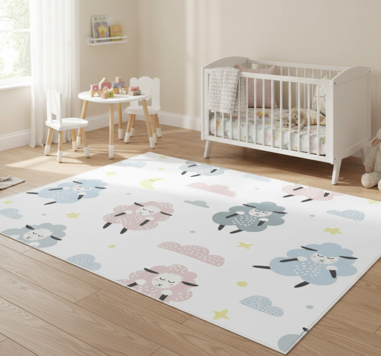 Animal vinyl rug sheep pattern for kids - TenStickers