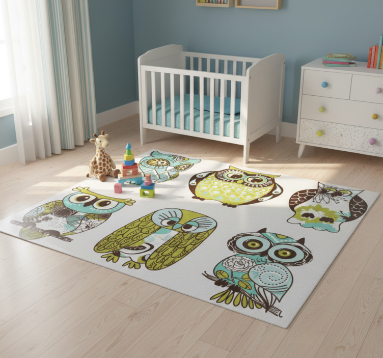 Six owls animal vinyl rug - TenStickers