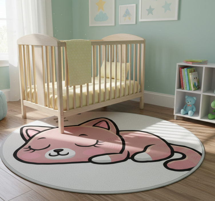 Animal vinyl rug sleeping cat design - TenStickers
