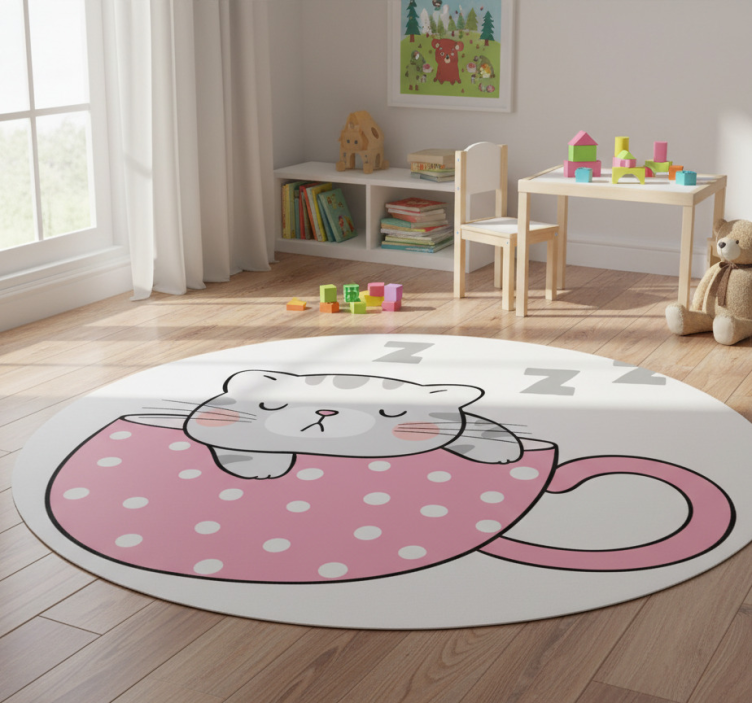 Animal vinyl rug sleeping cat mat - TenStickers