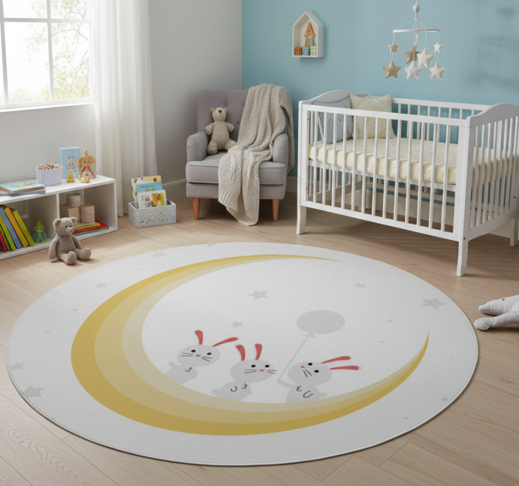 Animal vinyl rug bunnies for nursery decor - TenStickers