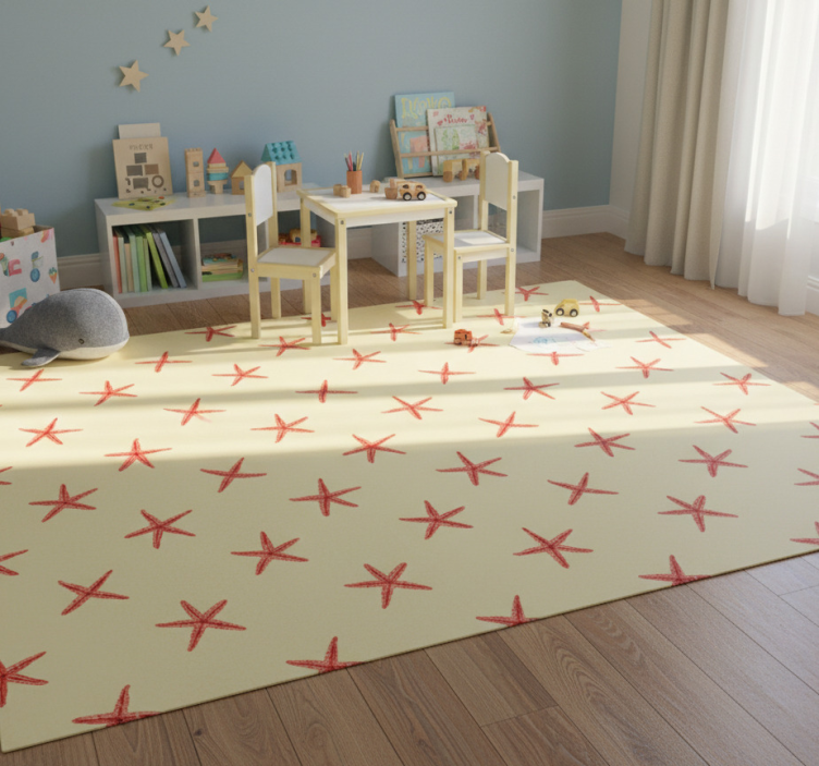 Animal vinyl rug starfish on fine sand - TenStickers