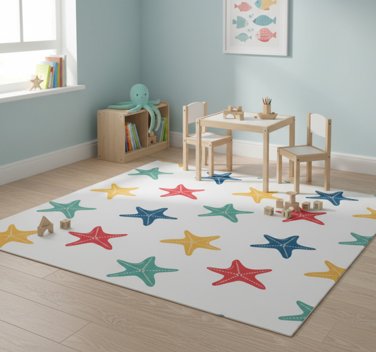 Colorful starfish animal vinyl rug - TenStickers