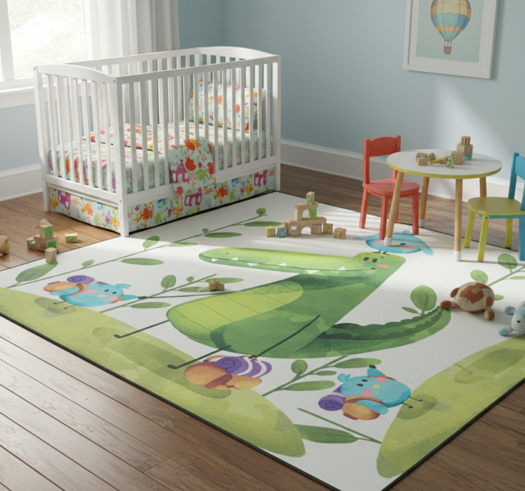 Animal vinyl rug lake animal companions - TenStickers