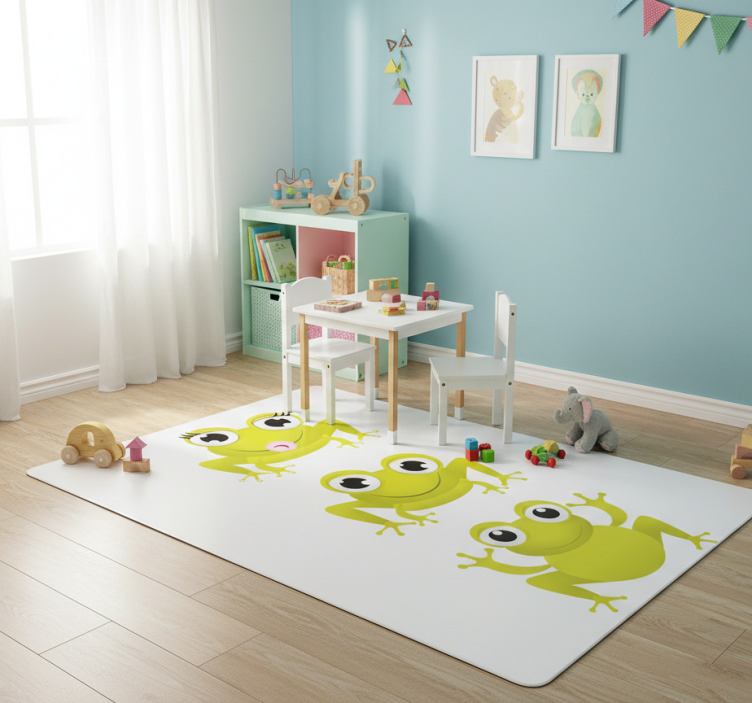 Baby frogs animal vinyl rug - TenStickers