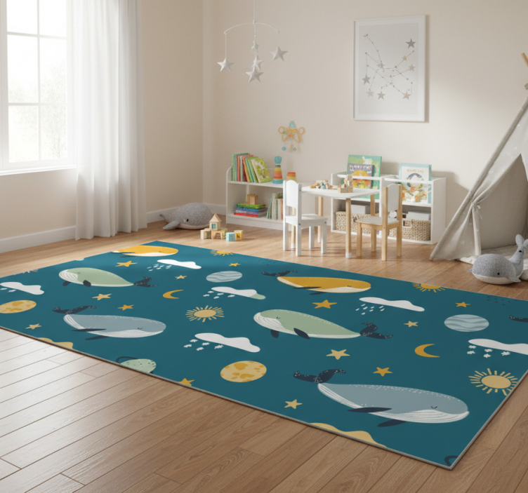 Animal vinyl rug trendy whale design - TenStickers