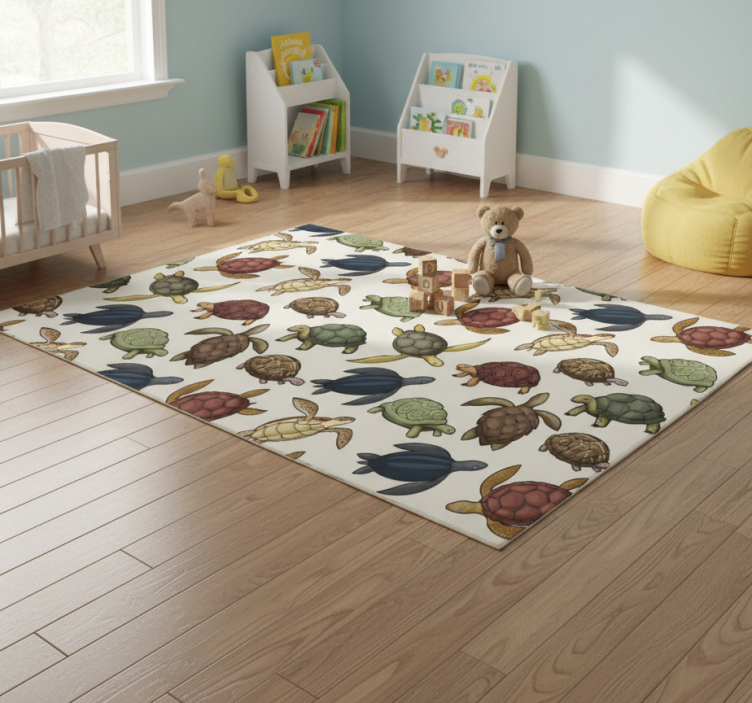 Animal vinyl rug variety of turtles - TenStickers