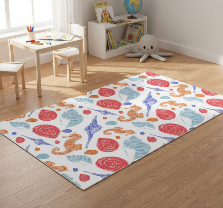 Animal vinyl rug undersea mosaic - TenStickers