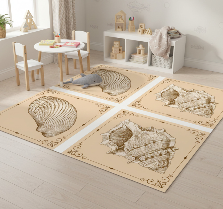 Vintage seashells animal vinyl rug - TenStickers