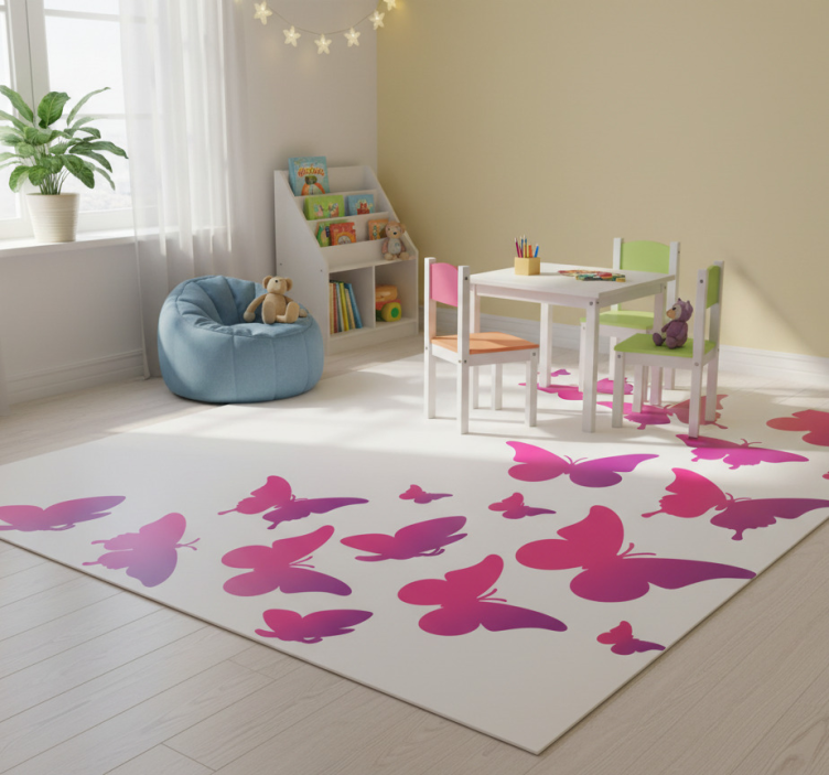 Animal vinyl rug window butterfly - TenStickers