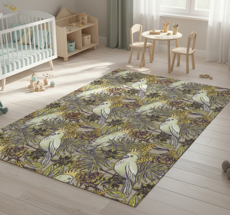 Animal vinyl rug with amazonic parrot design - TenStickers