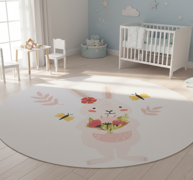 Animal vinyl rug with cute rabbit design - TenStickers