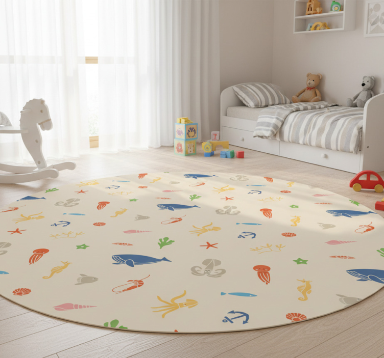 Animal vinyl rug with marine life design - TenStickers