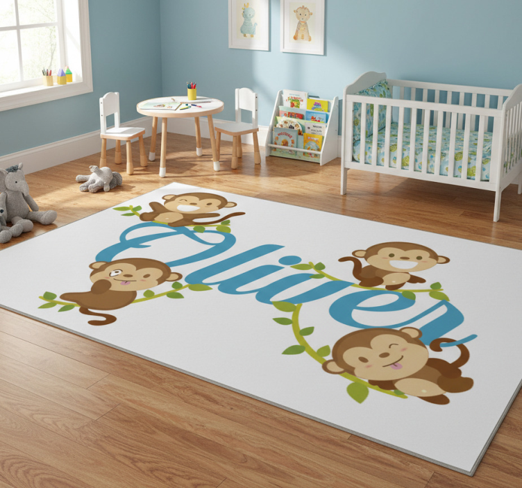 Animal vinyl rug with monkey design - TenStickers