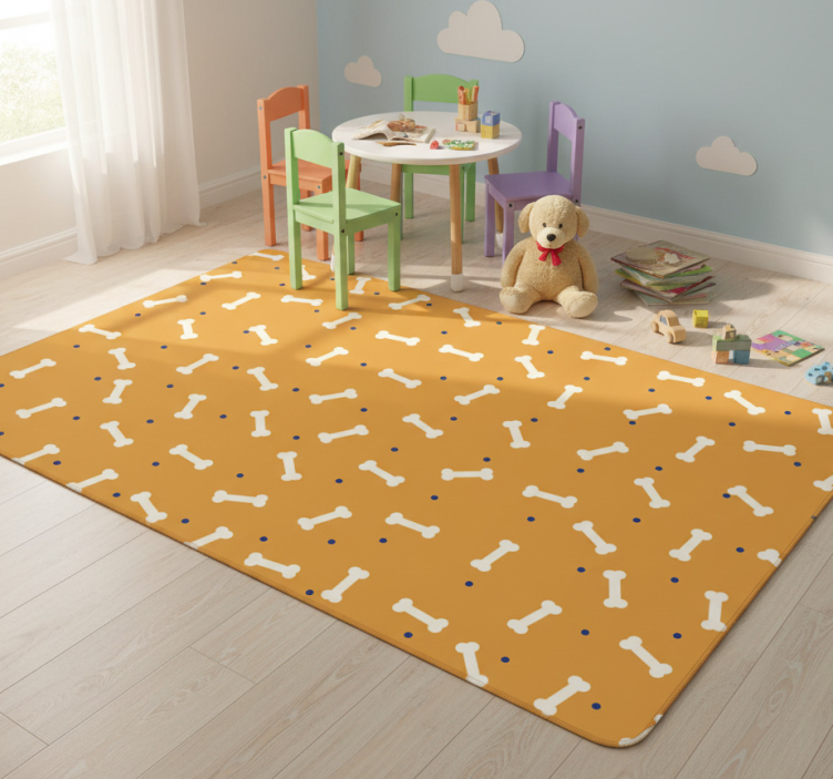 Animal vinyl rug with orange bone pattern - TenStickers