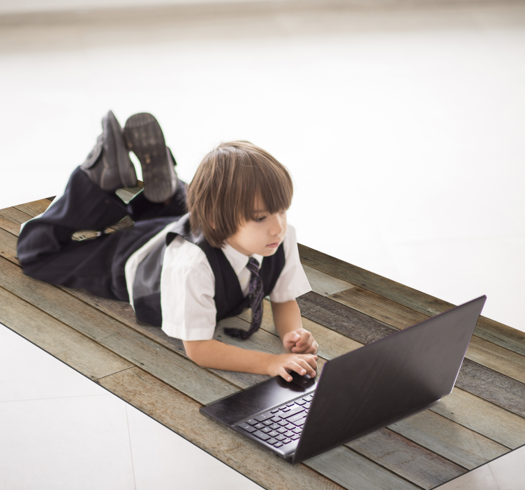 Antique plank striped wood effect vinyl rug - TenStickers