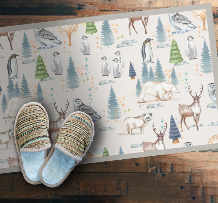 Arctic wildlife animal vinyl rug - TenStickers