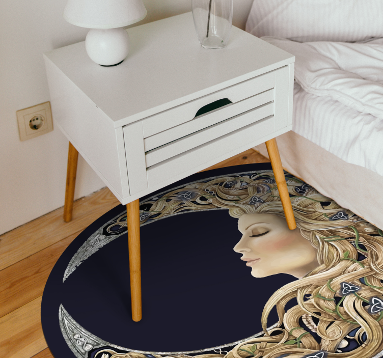 Art Nouveau Portrait teen vinyl rug - TenStickers
