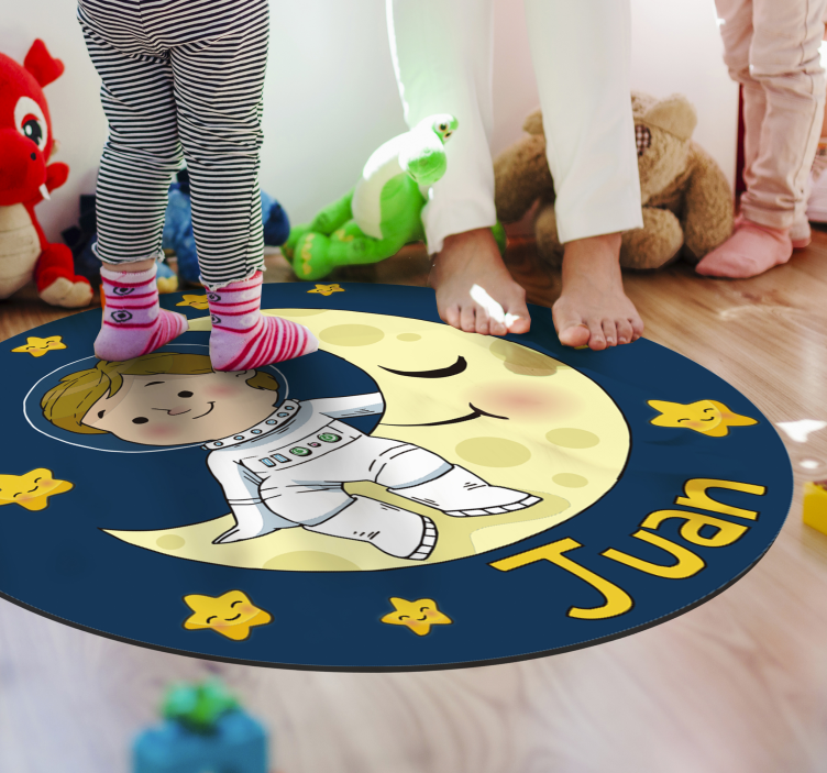 Astronaut in Space Circular Custom Floor Mat - TenStickers