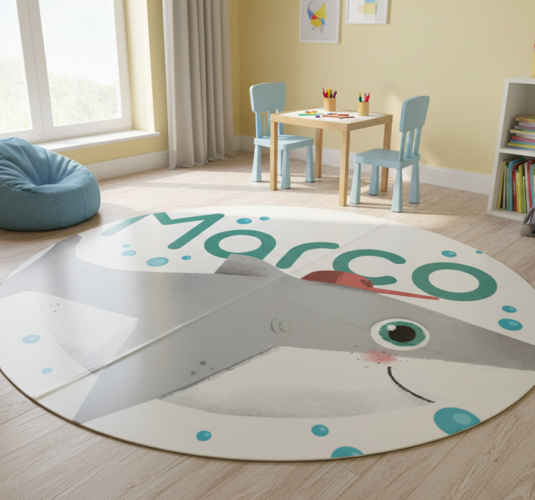 Baby shark personalized animal vinyl rug - TenStickers