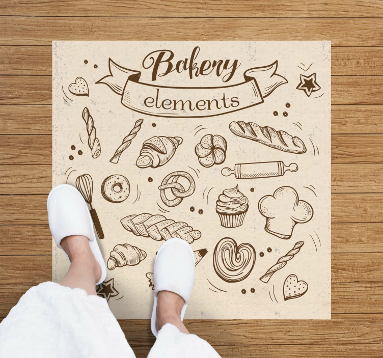 Bakery Themed Illustration kids vinyl rug - TenStickers