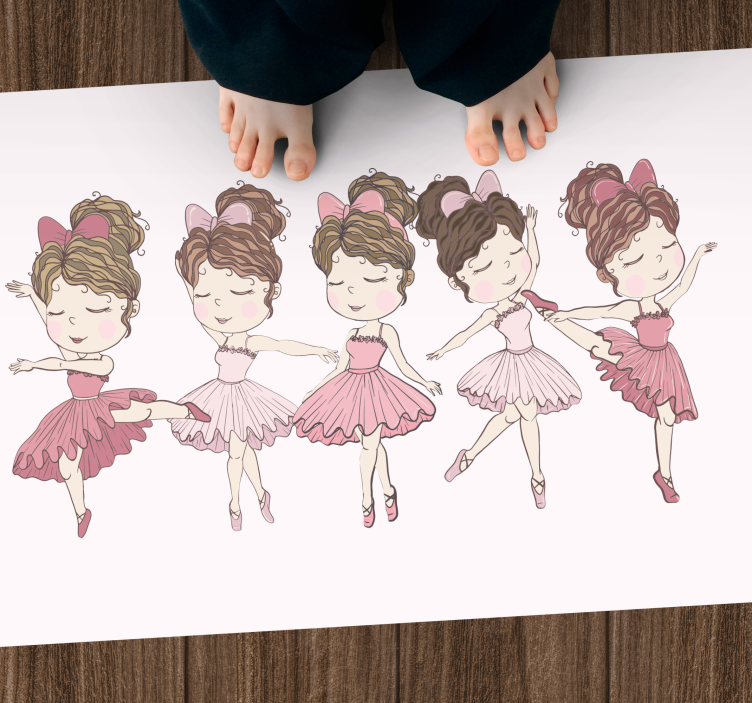 Ballet Dancers Showcase kids vinyl rug - TenStickers