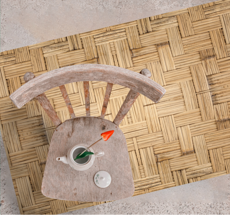 Bamboo Weave Style living room vinyl rug - TenStickers