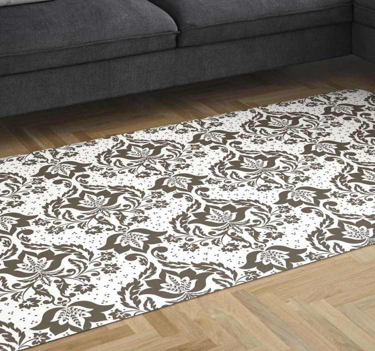 Baroque Patterned vintage vinyl rug - TenStickers