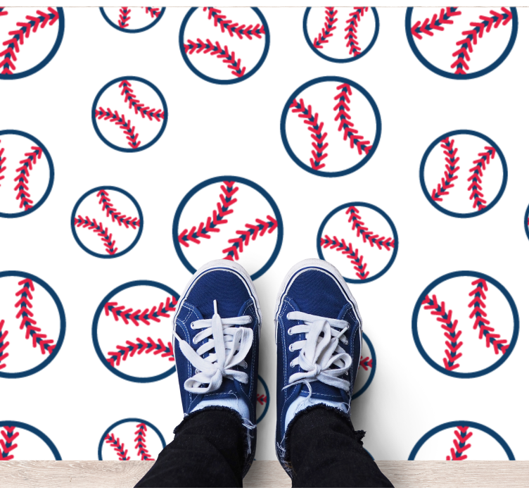 Baseball Pattern game vinyl rug - TenStickers