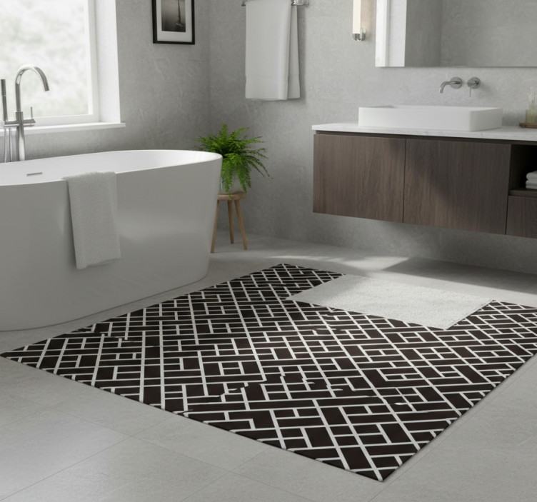 Bathroom vinyl rug adhesive for tiles - TenStickers