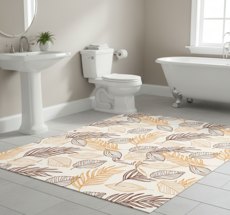 Bathroom vinyl rug in golden cereal design - TenStickers