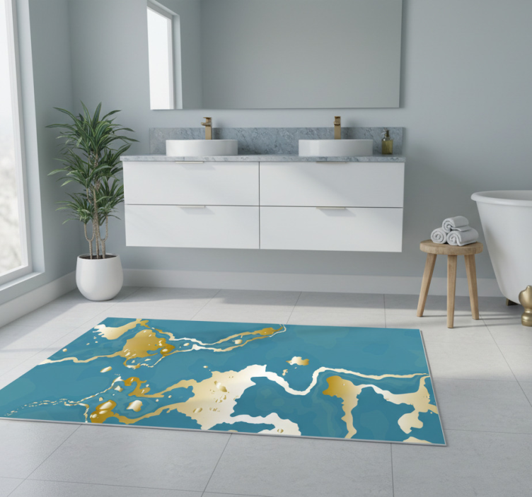 Bathroom vinyl rug with modern marble pattern - TenStickers