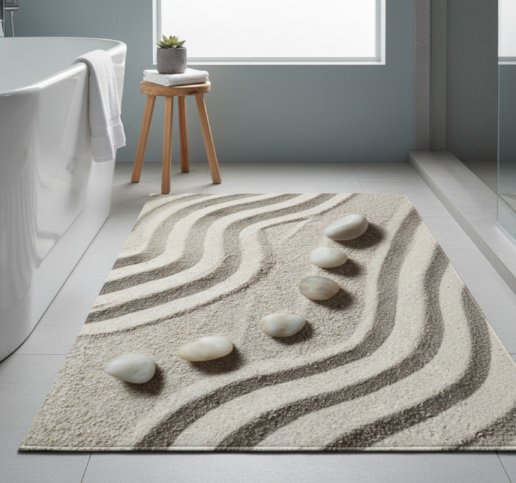 Bathroom vinyl rug zen pathway sand design - TenStickers