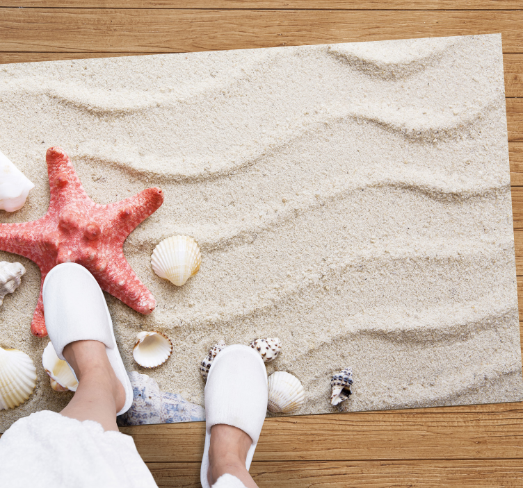 Beach Inspired Scene bathroom vinyl rug - TenStickers