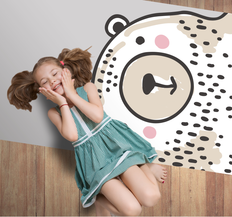 Bear face shape kids vinyl rug - TenStickers