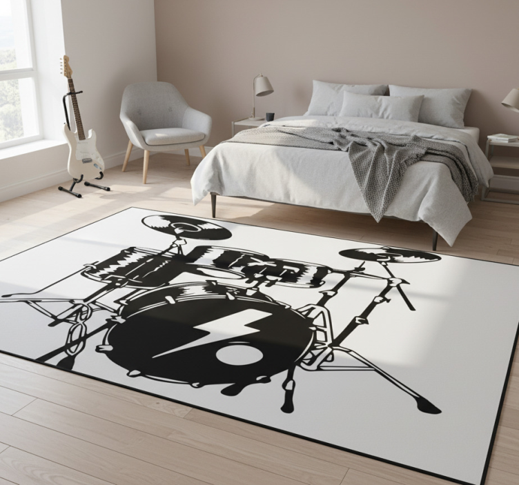 Bedroom vinyl rug battery on a white background - TenStickers
